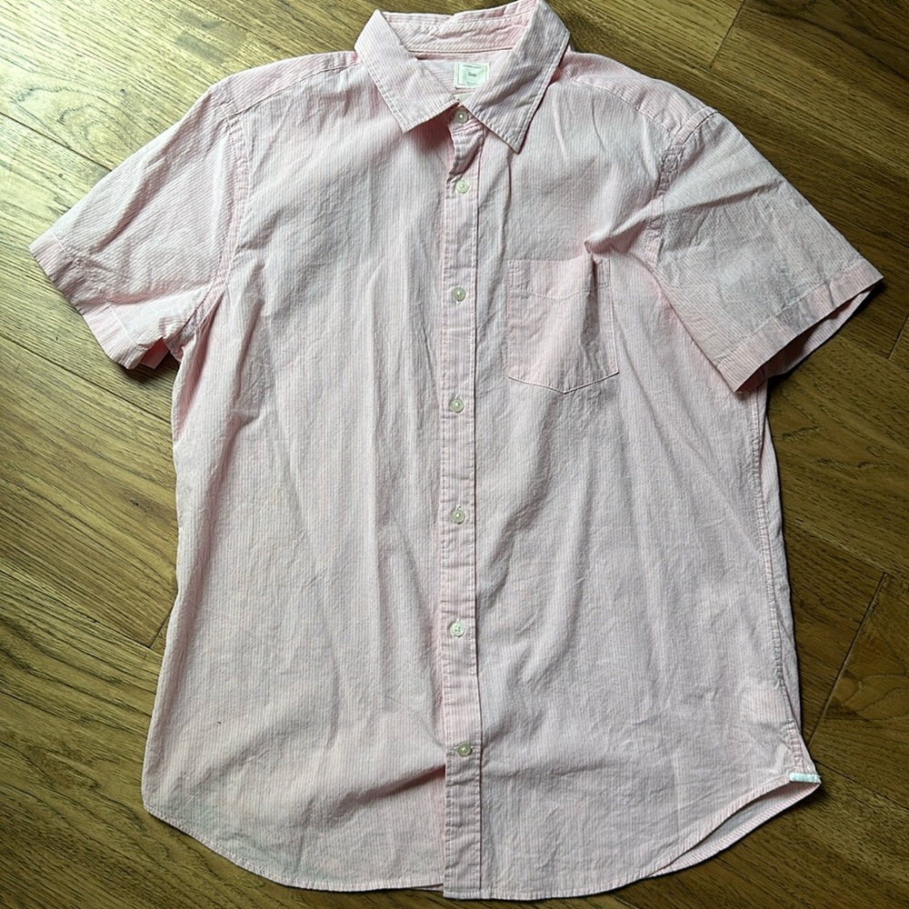 Light pink thin striped gap button up